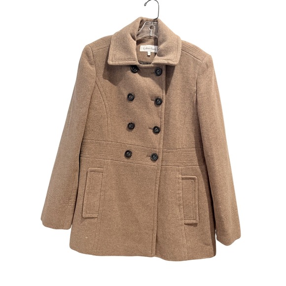 Calvin Klein Jackets & Blazers - Calvin Klein Double Breasted Wool Blend Peacoat Brown Women's Size 8